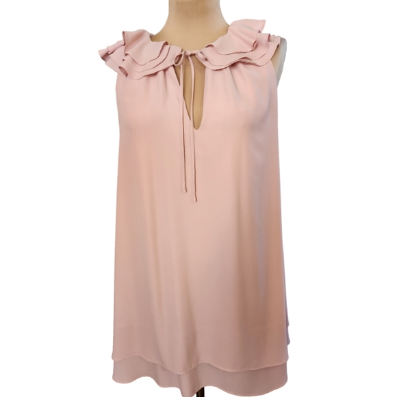 AMANDA UPRICHARD "Belle" Pink Ruffle Shift Dress - Size S - Picture 4 of 12